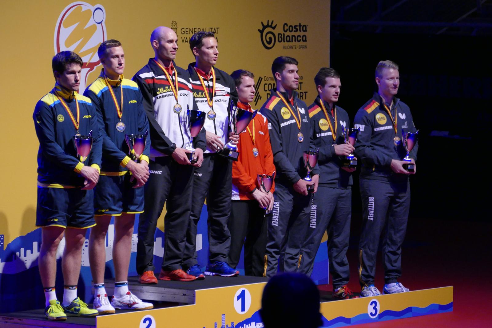 Siegerehrung Herren Doppel , Bronzemedaille, EM 2018